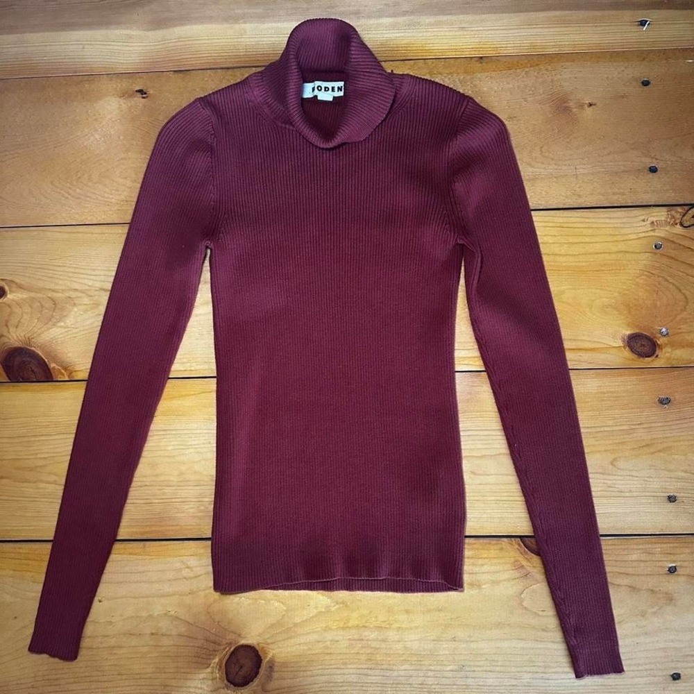 Boden Ribbed Turtleneck Sweater Burgundy Red‎ XS